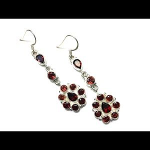 Garnet 925 Sterling SIlver Earrings - New